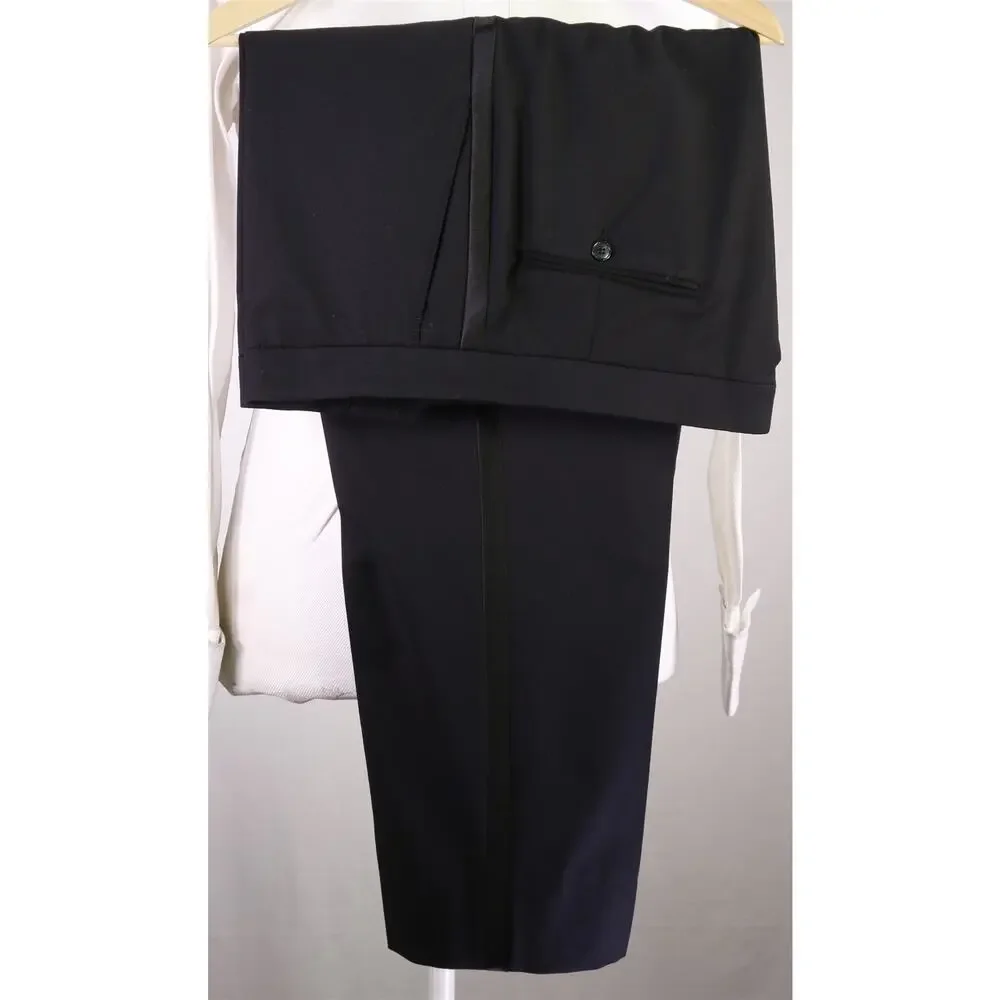 Jos A Bank Signature Black 1-Btn Notch Lapel Tuxedo Formal Wedding Suit 41R 42R
